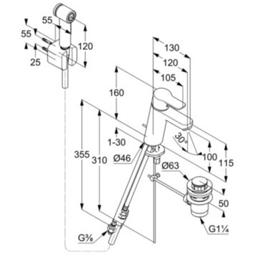Смеситель для раковины Kludi Pure&Easy 372590565 хром