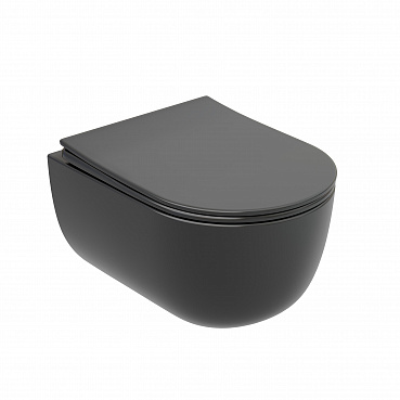 Унитаз подвесной безободковый Ceramica Nova Modena Rimless CN6063MDH антрацит матовый