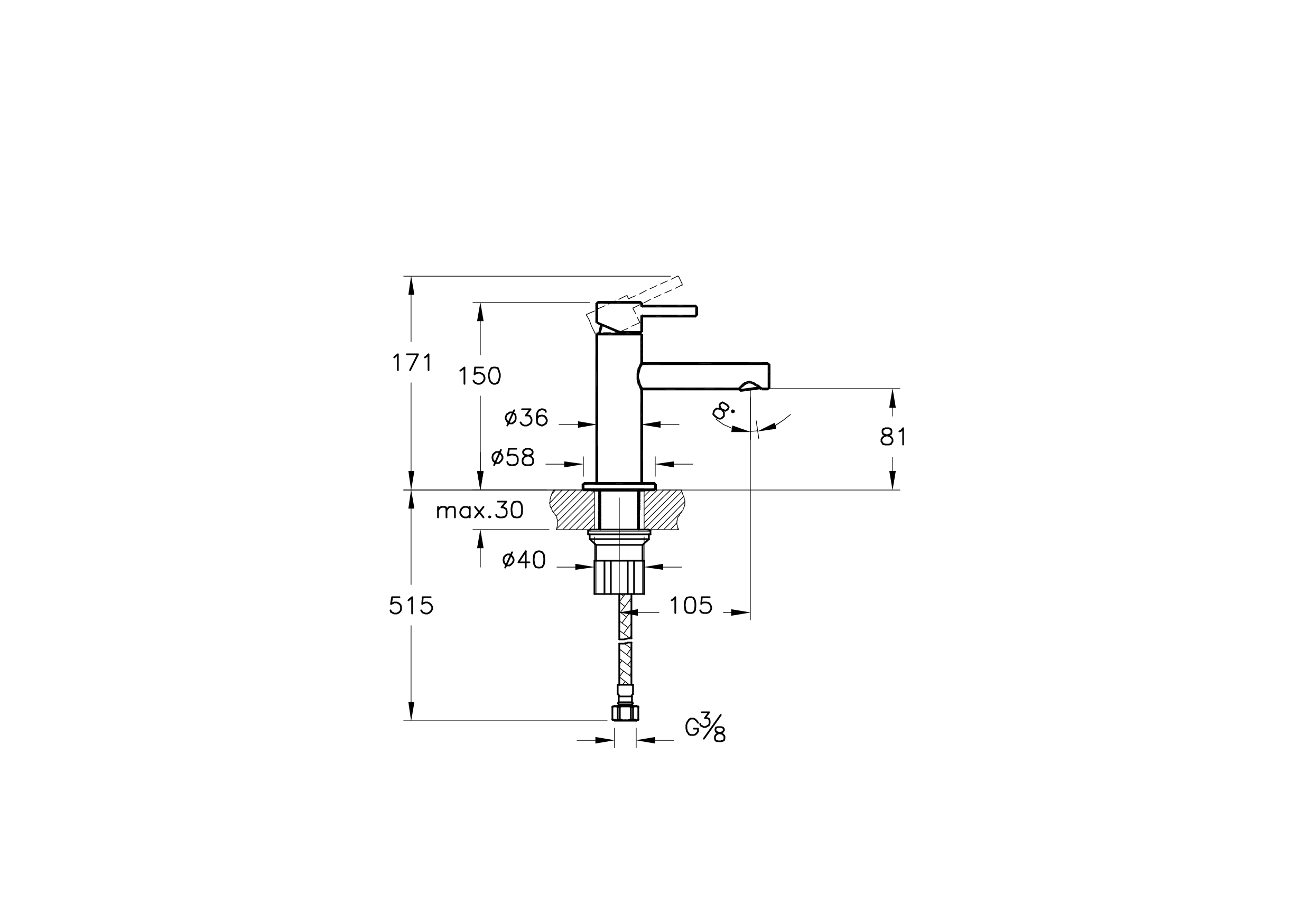 Смеситель для раковины Vitra Origin A42555 хром