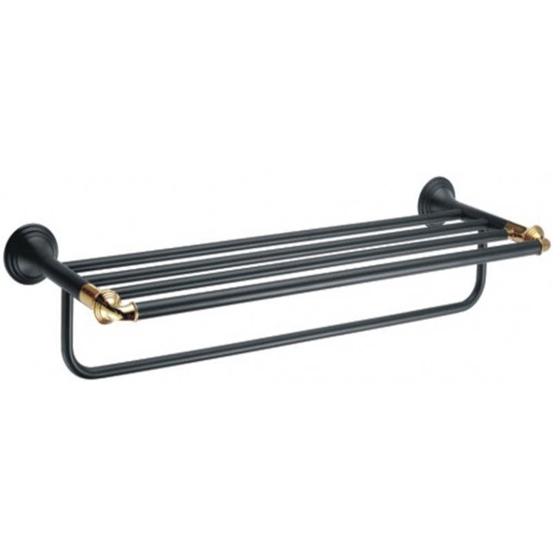 Полка для полотенец Fixsen Luksor FX-71615B Черный Золото