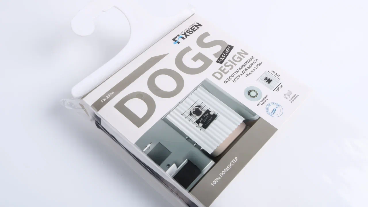 Шторка для ванной Fixsen Dogs FX-2504, без колец