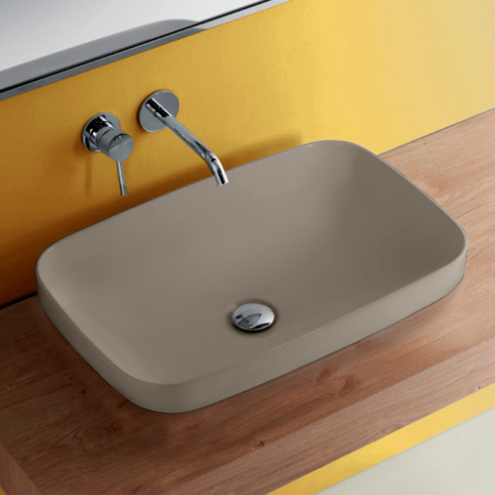 Раковина встраиваемая сверху / накладная 60см Kerasan Tribeca 514381 бежевый матовый