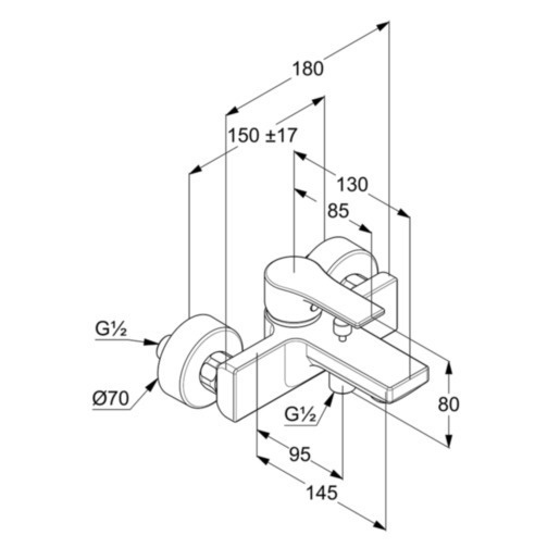 Смеситель для ванны с душем Kludi Zenta SL 486700565 хром