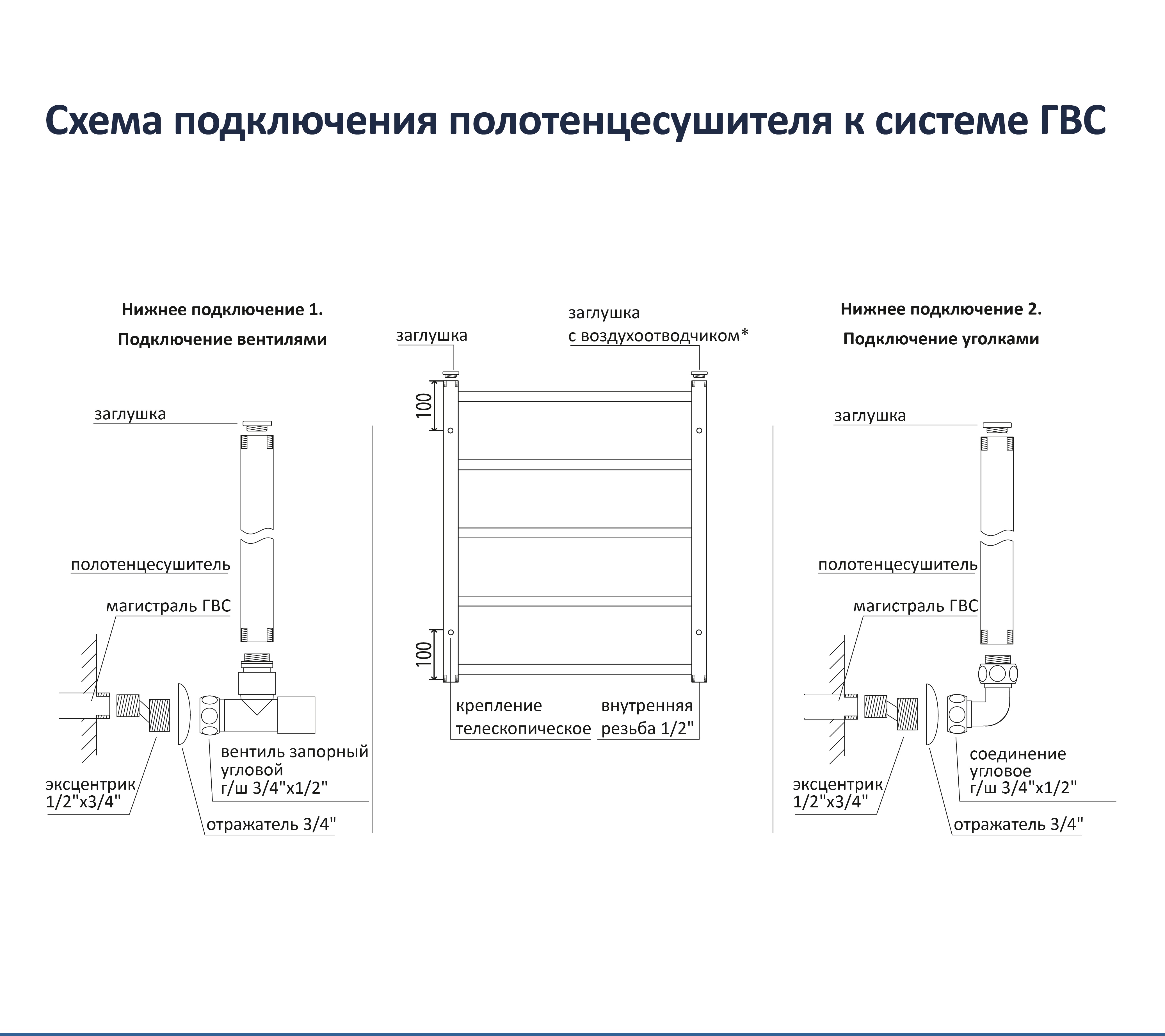 Полотенцесушитель водяной Aquatek Бетта AQ KRC1080BL 80х50 черный муар