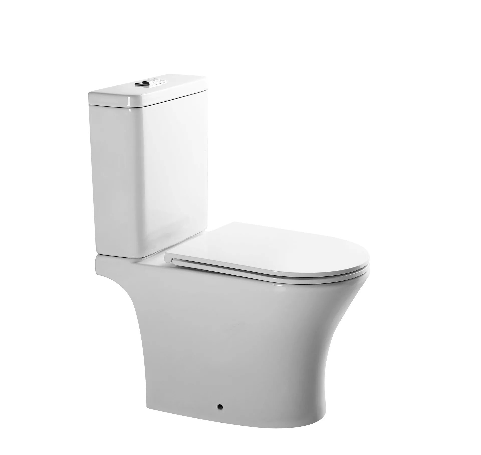 Унитаз напольный безободковый GID Tr2181 с сиденьем микролифт, белый