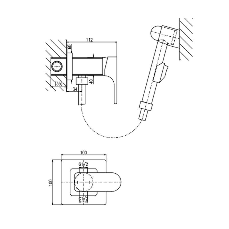 Гигиенический душ со смесителем Rav Slezak YUKON YU147, хром