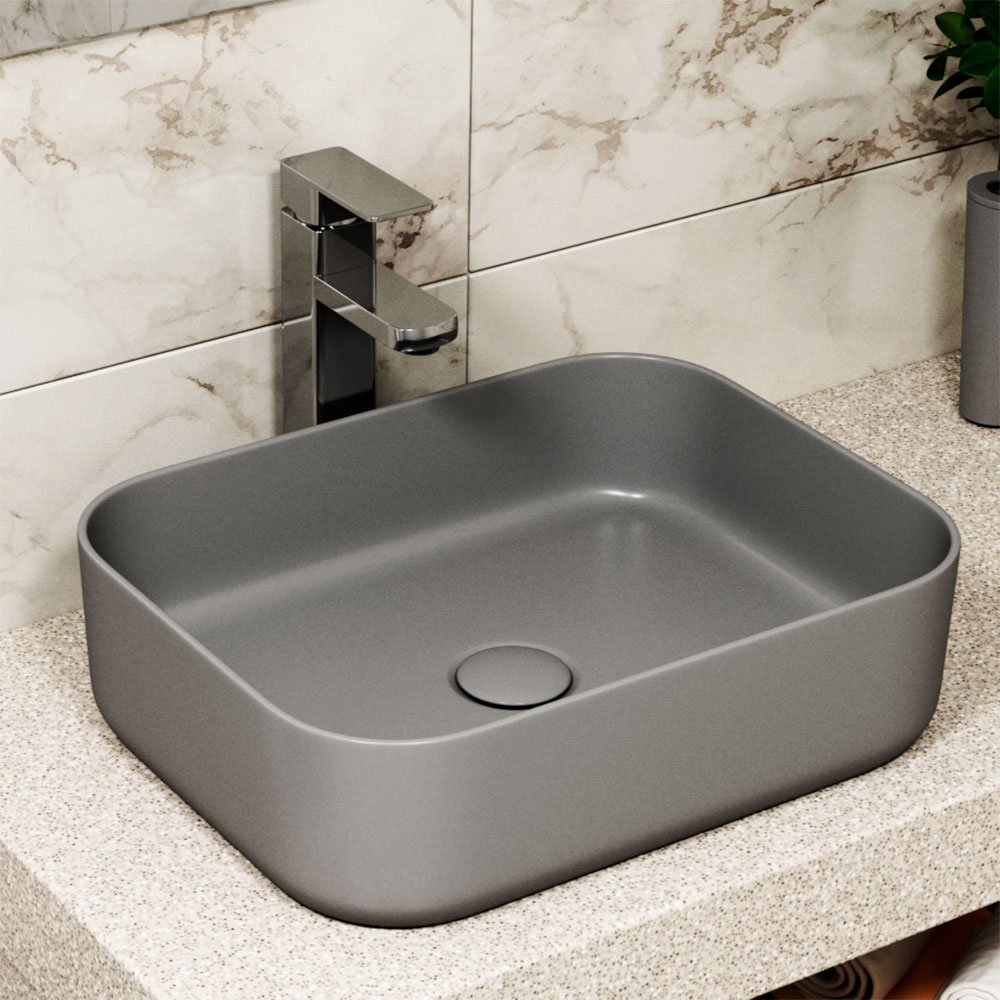 Раковина накладная 50см Point Меркурий PN43832GM графит