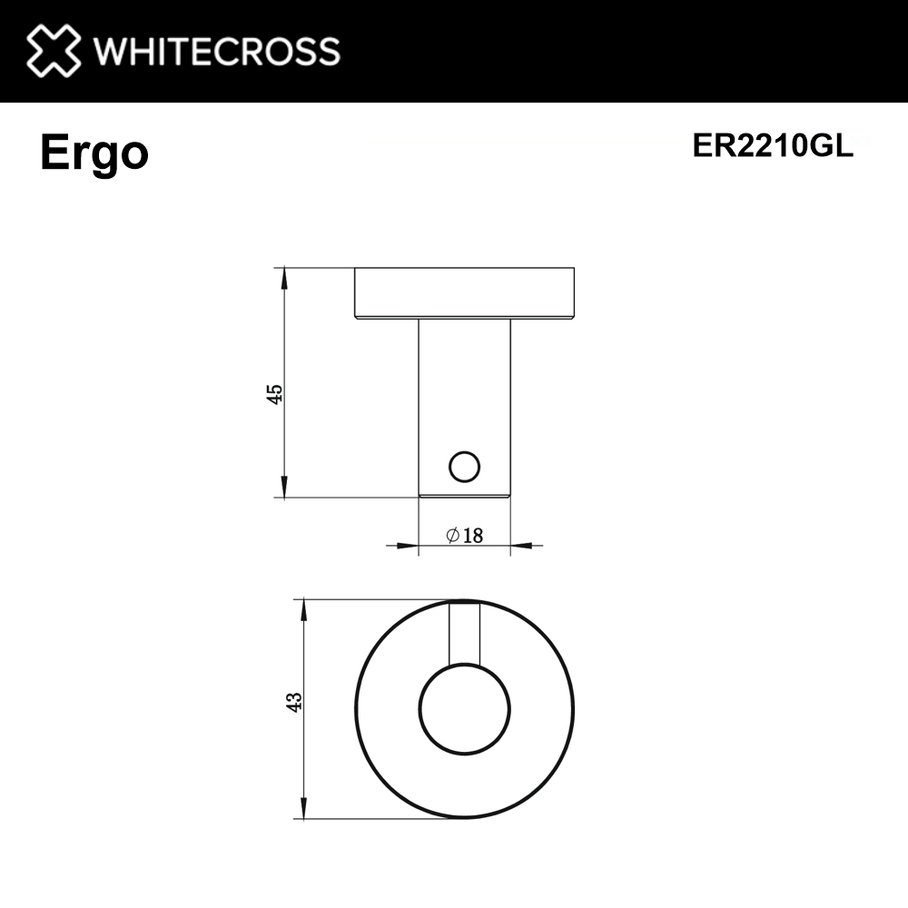 Крючок WHITECROSS Ergo ER2210GL (золото)