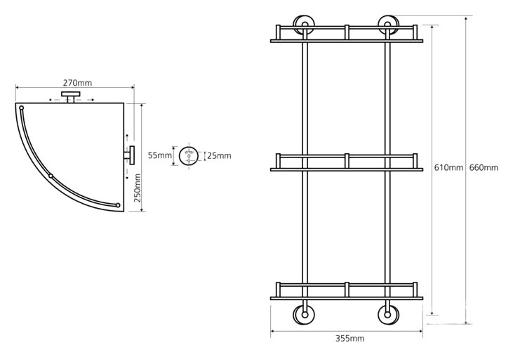 Полочка Bemeta Omega 104202152 Хром