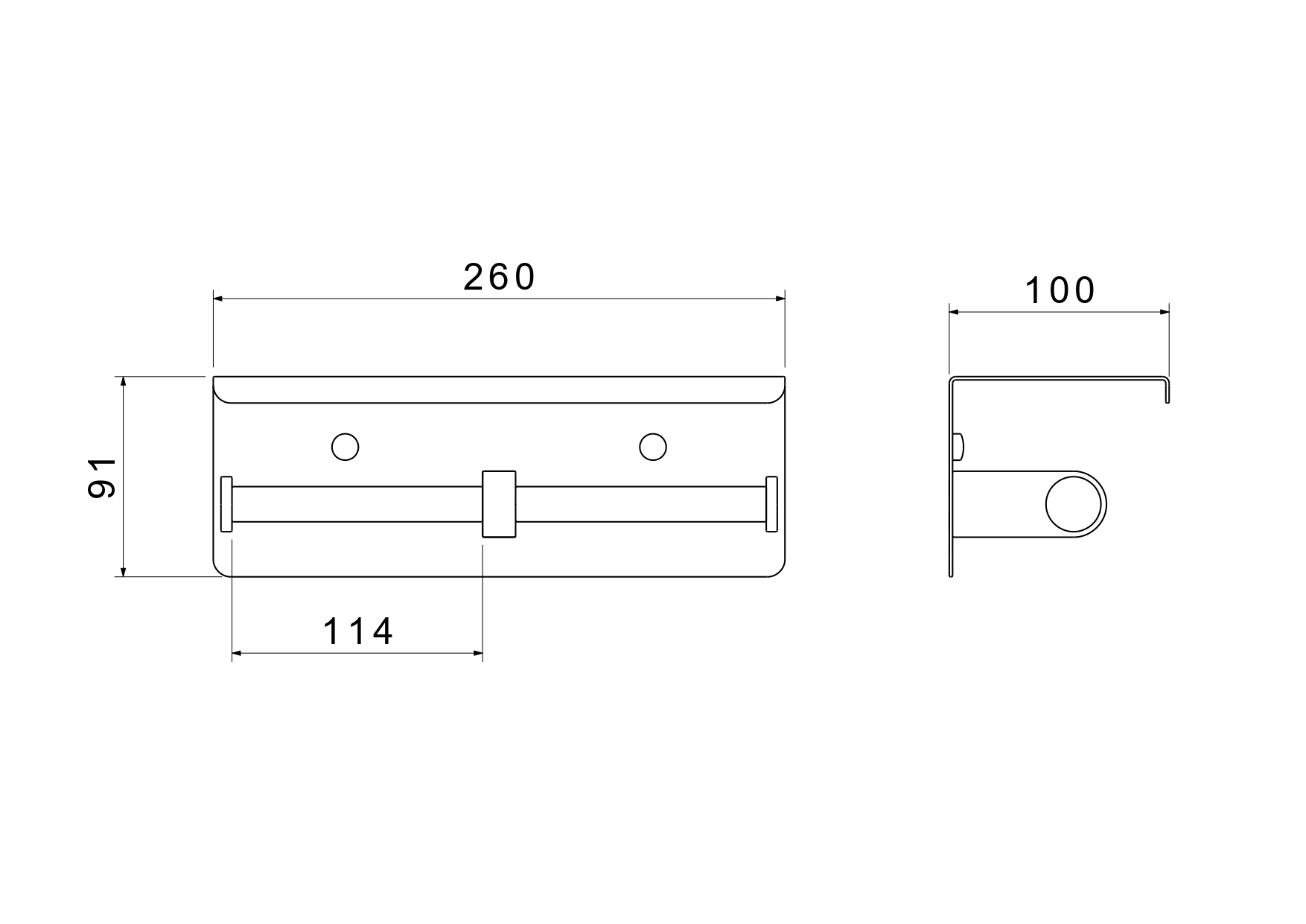 Держатель туалетной бумаги двойной с полкой Aquatek Оберон AQ4909CR хром