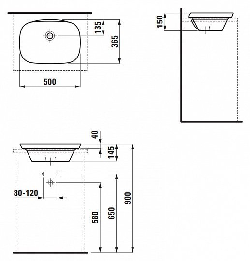 Раковина Laufen Ino 50 8.1730.2 Белая