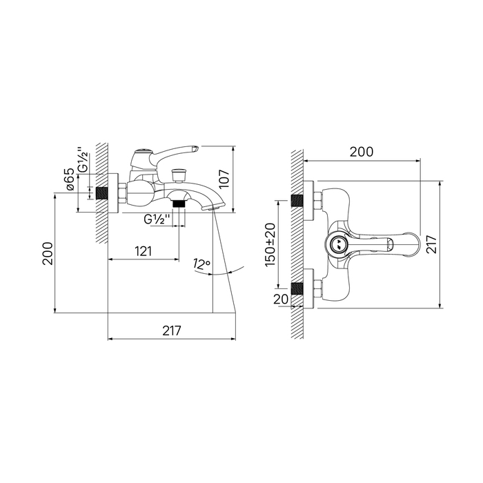 Смеситель для ванны с душем IDDIS Oldie OLDSB00i02 хром глянцевый