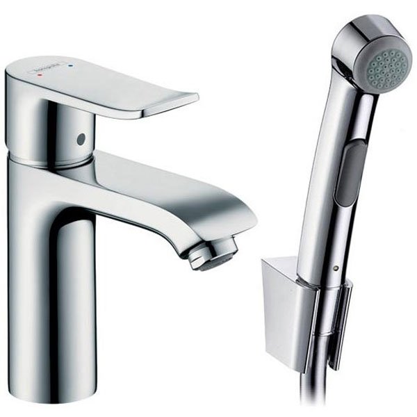 Смеситель для раковины Hansgrohe Metris 31285000 с гигиеническим душем Хром