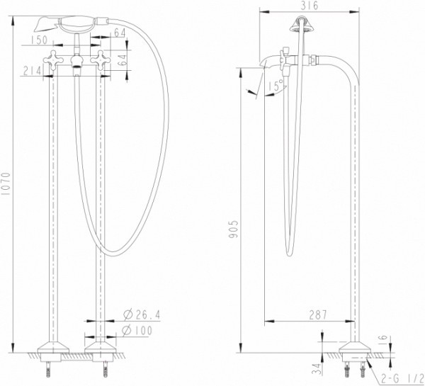 Смеситель для раковины Bravat Whirlpool F178112C хром