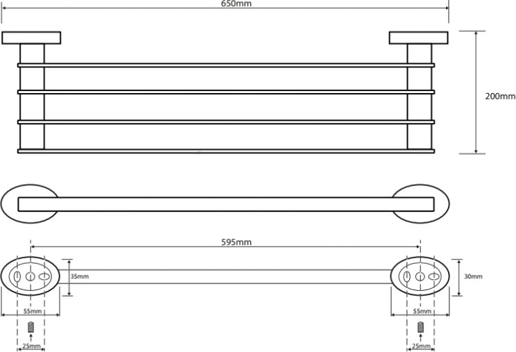 Полка для полотенец Bemeta Oval 118412181 Хром