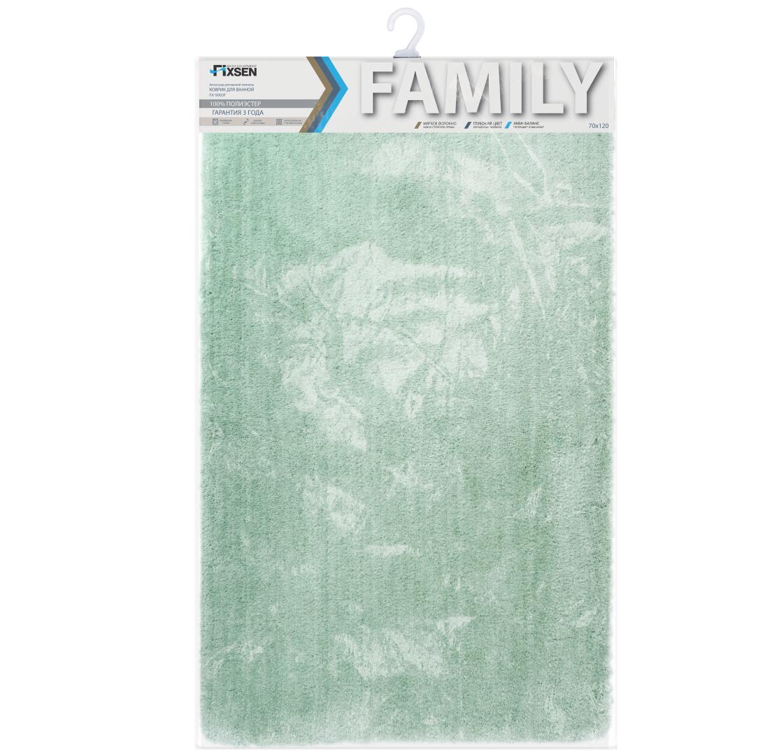 Коврик для ванной Fixsen Family, зеленый, 1-ый (70х120 см), FX-9003F
