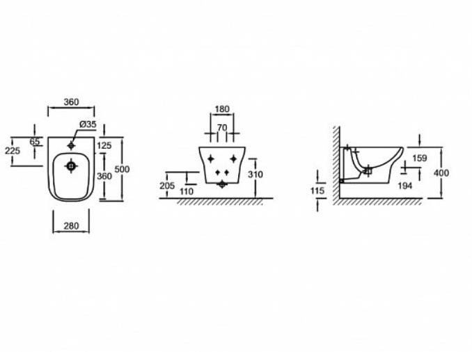 Биде подвесное Jacob Delafon Vox EME0002-00