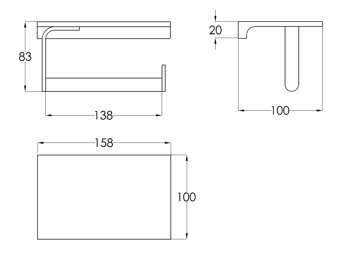 Держатель туалетной бумаги с полкой Benesque Lumiere 70010103 черный брашированный