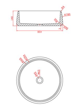Раковина накладная 43см MonteBianco Colosseus 11052 белый матовый
