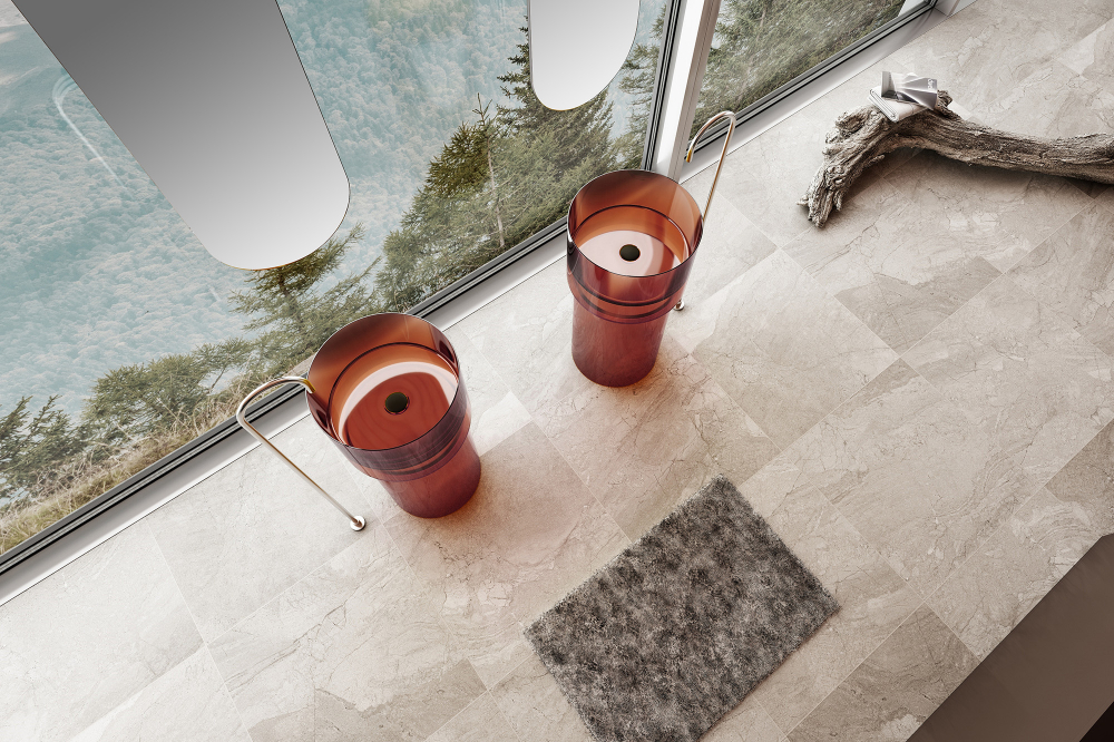 Раковина напольная 45см ABBER Kristall AT2701Opal-H коричневый