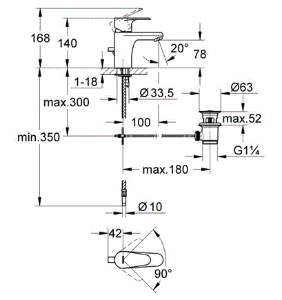 Смеситель для раковины Grohe Vigour Clivia 75140826 хром