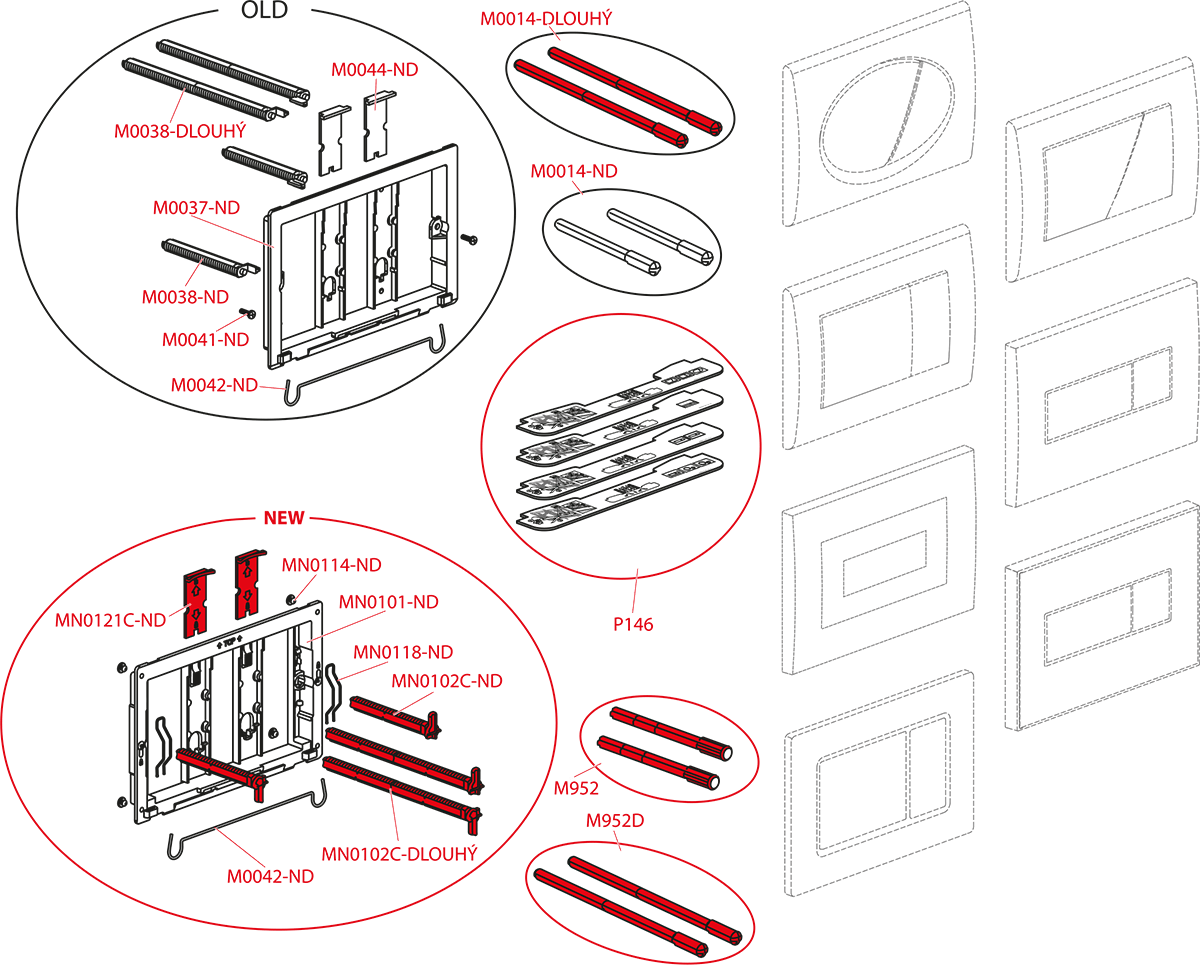 Кнопка смыва AlcaPlast ALCA M278 черный матовый