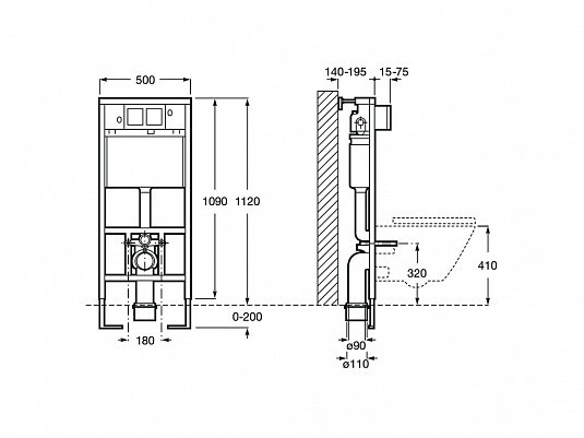 Инсталляция для подвесных унитазов Roca Duplo 890090020