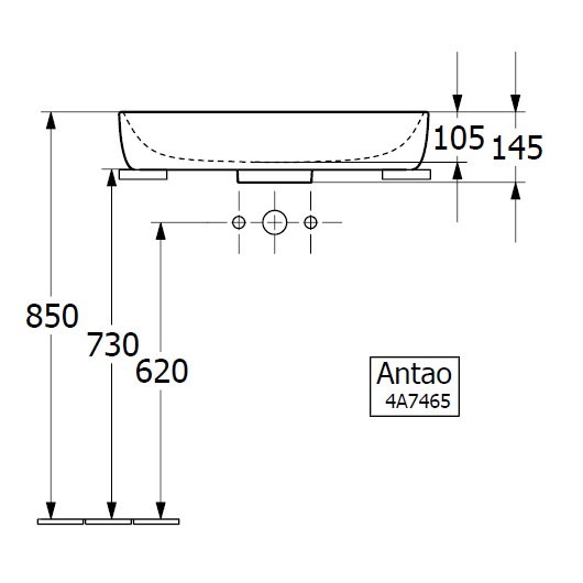 Раковина накладная 65см Villeroy & Boch Antao 4A7465R1 белый с покрытием CeramicPlus