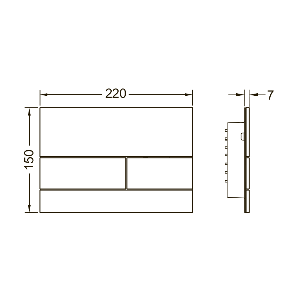Кнопка смыва TECE Square II 9240826 серый матовый