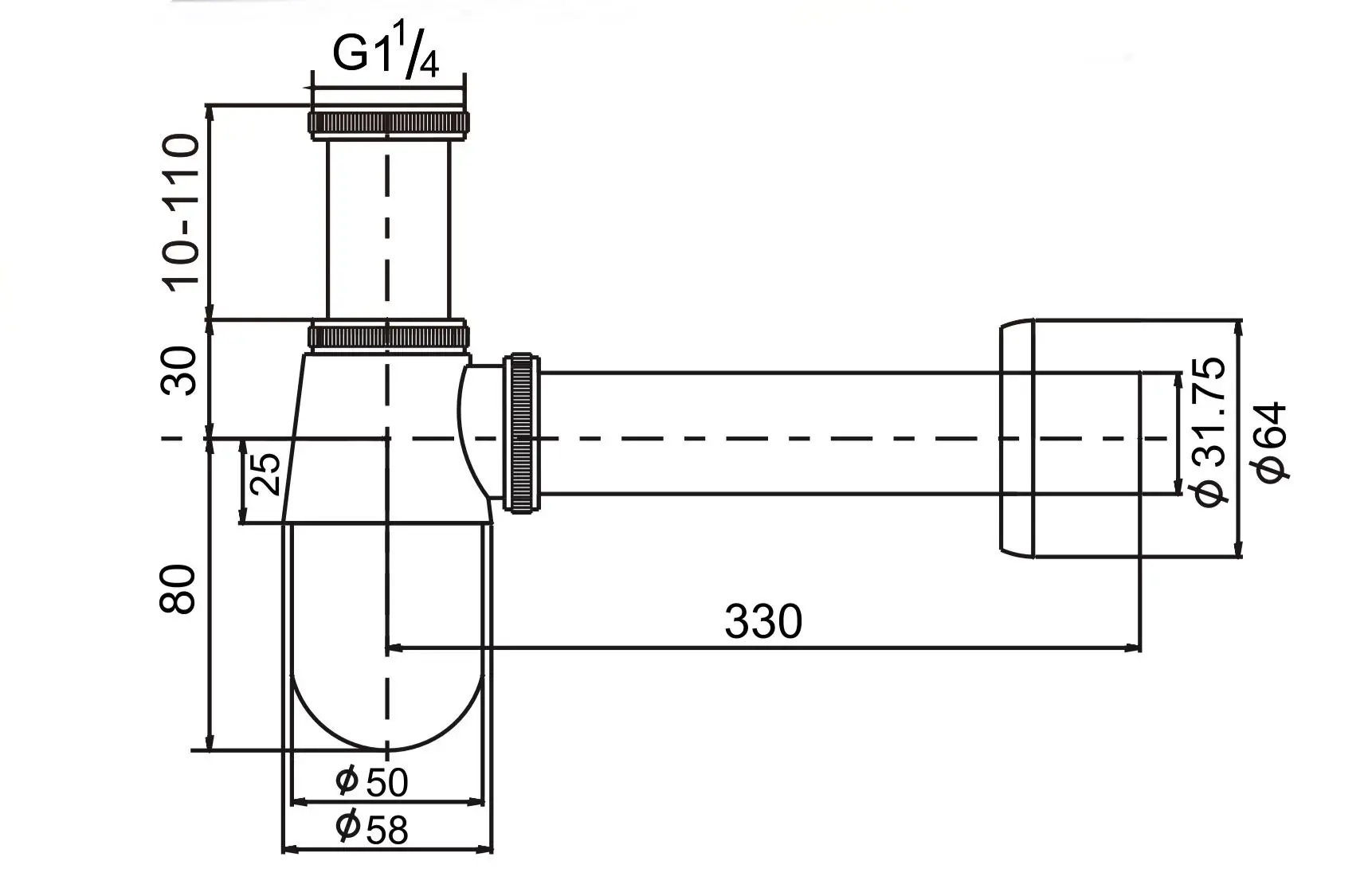 Сифон для раковины D&K DC9071 хром