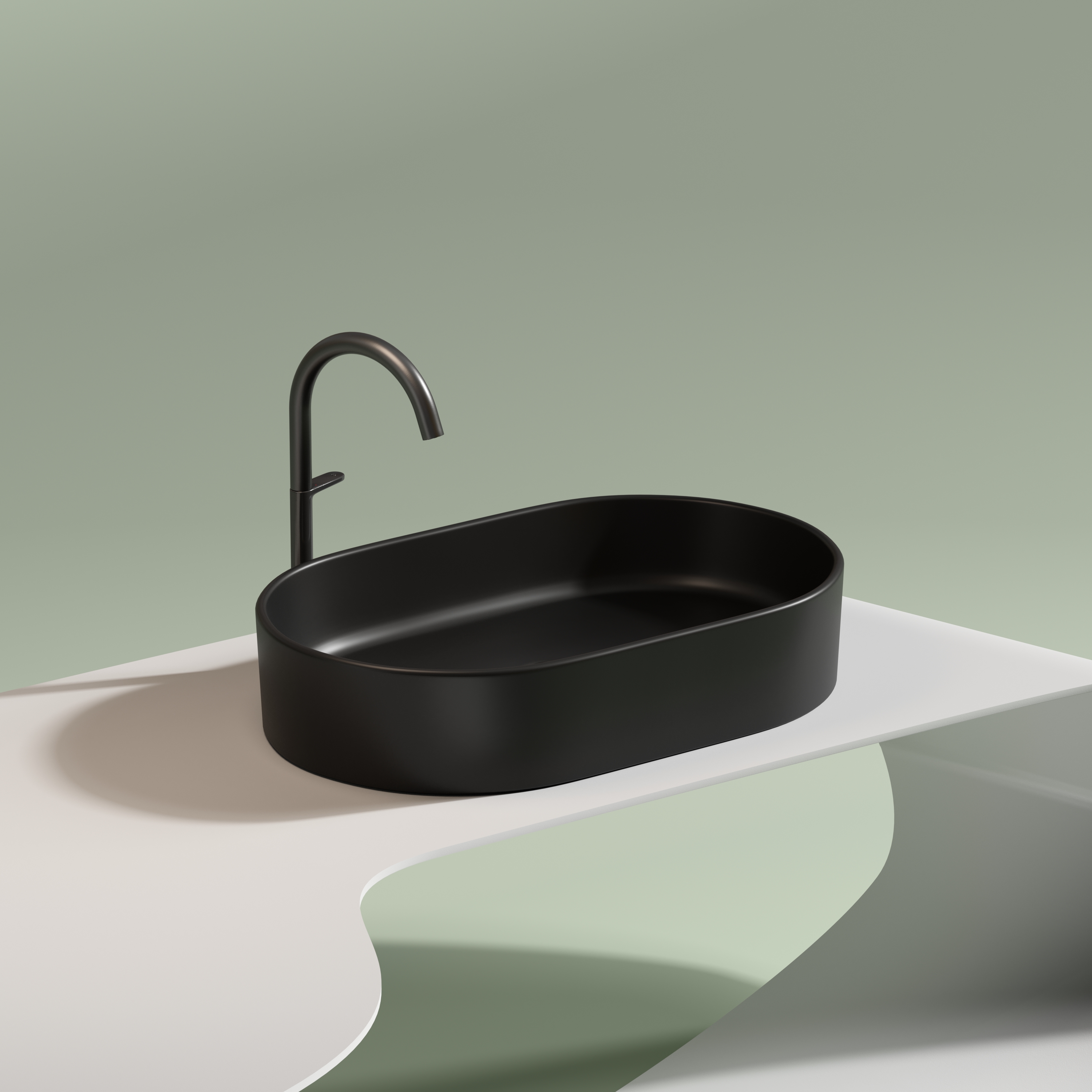 Раковина накладная 60см Ceramica Nova Element CN6048MB черный матовый