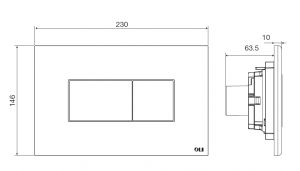 Кнопка смыва для унитазов OLI KARISMA 641019 хром глянцевый/черный матовый
