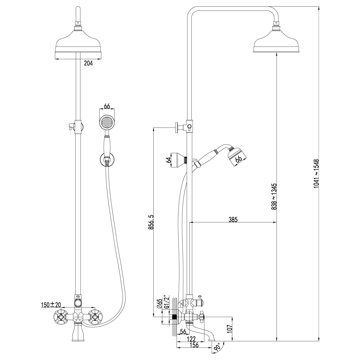Душевая стойка Lemark Vintage LM2862B бронза