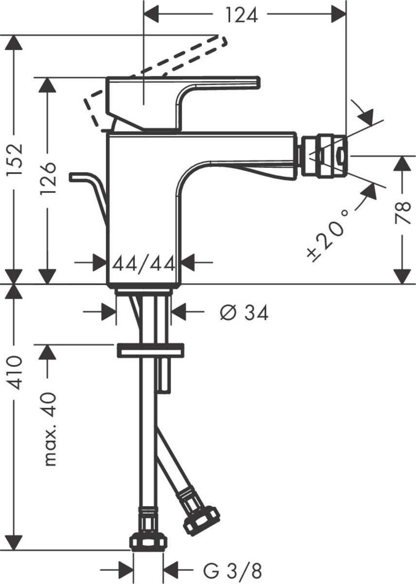 Смеситель для биде Hansgrohe Vernis Shape 71211670 черный матовый
