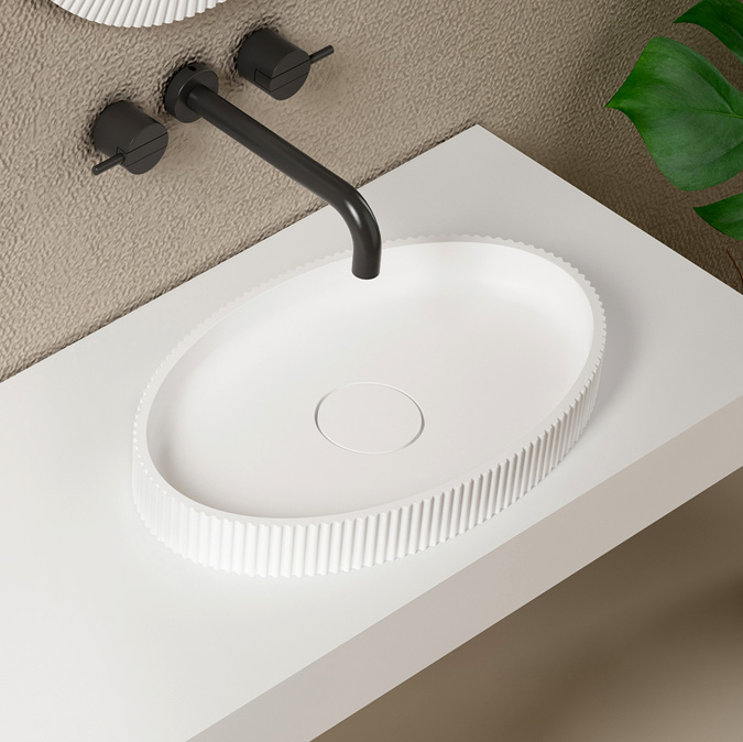 Раковина накладная 50см ABBER Stein AS2603 белый