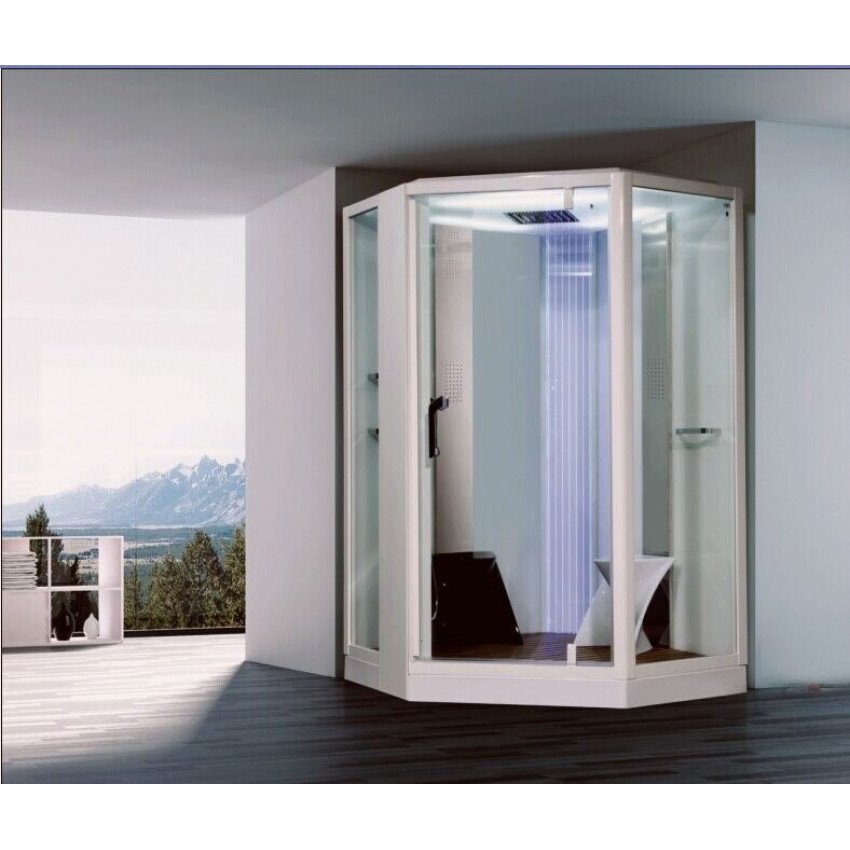 Душевая кабина Orans 89106W0 130x130x220 профиль белый, стекло прозрачное