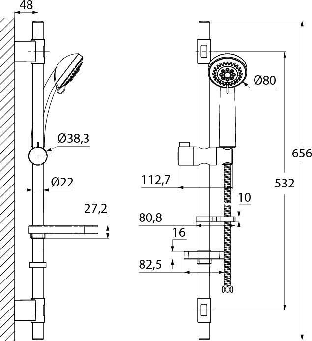 Душевой гарнитур Iddis TSH1501 Хром
