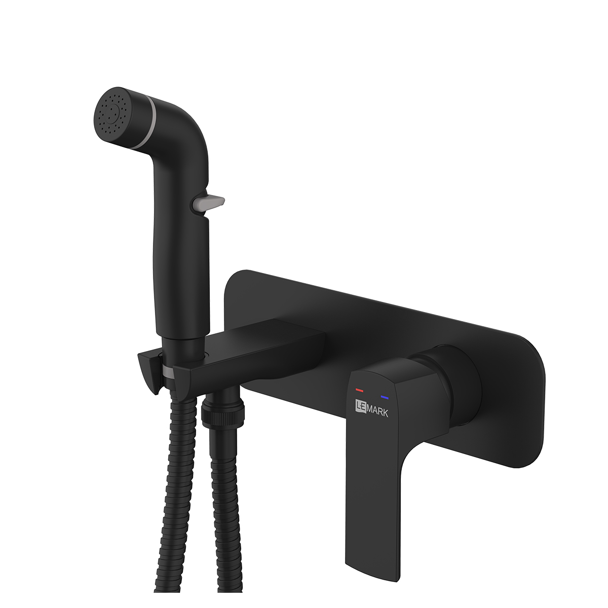 Гигиенический душ со смесителем Lemark Ursus LM7220BL черный матовый