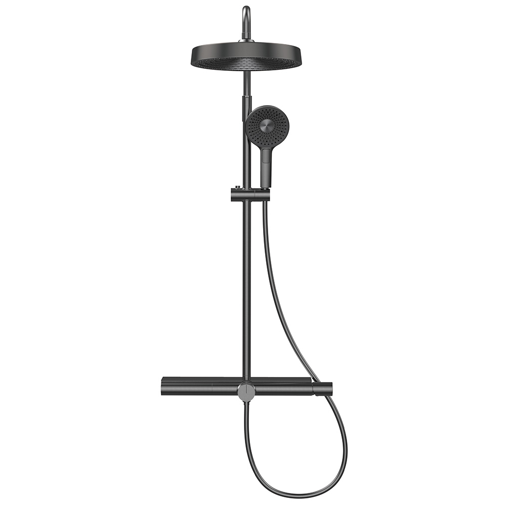 Душевая стойка со смесителем AQUAme AQM8010B черный матовый