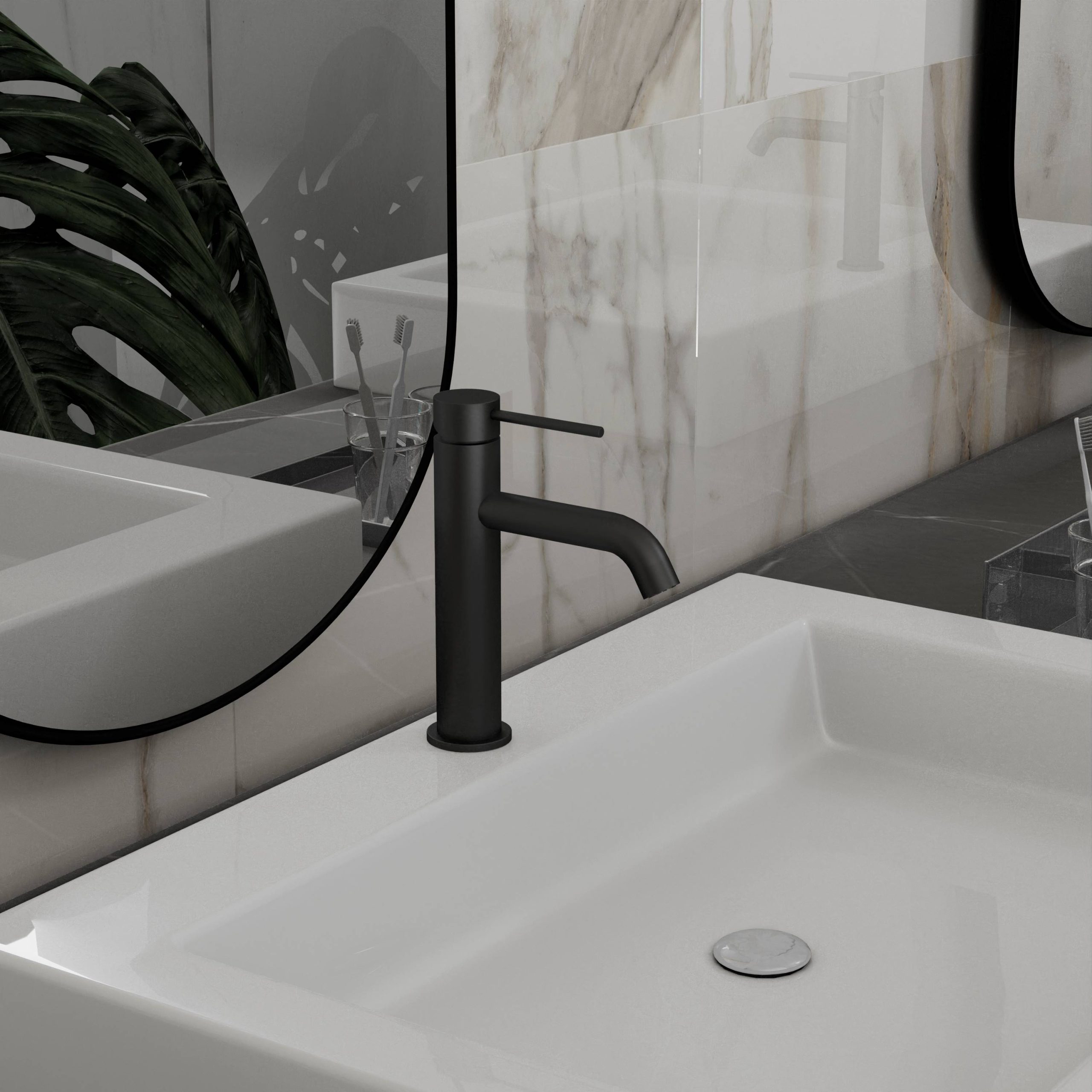 Смеситель для раковины Vincea Desire City VBF-2C1MB черный матовый