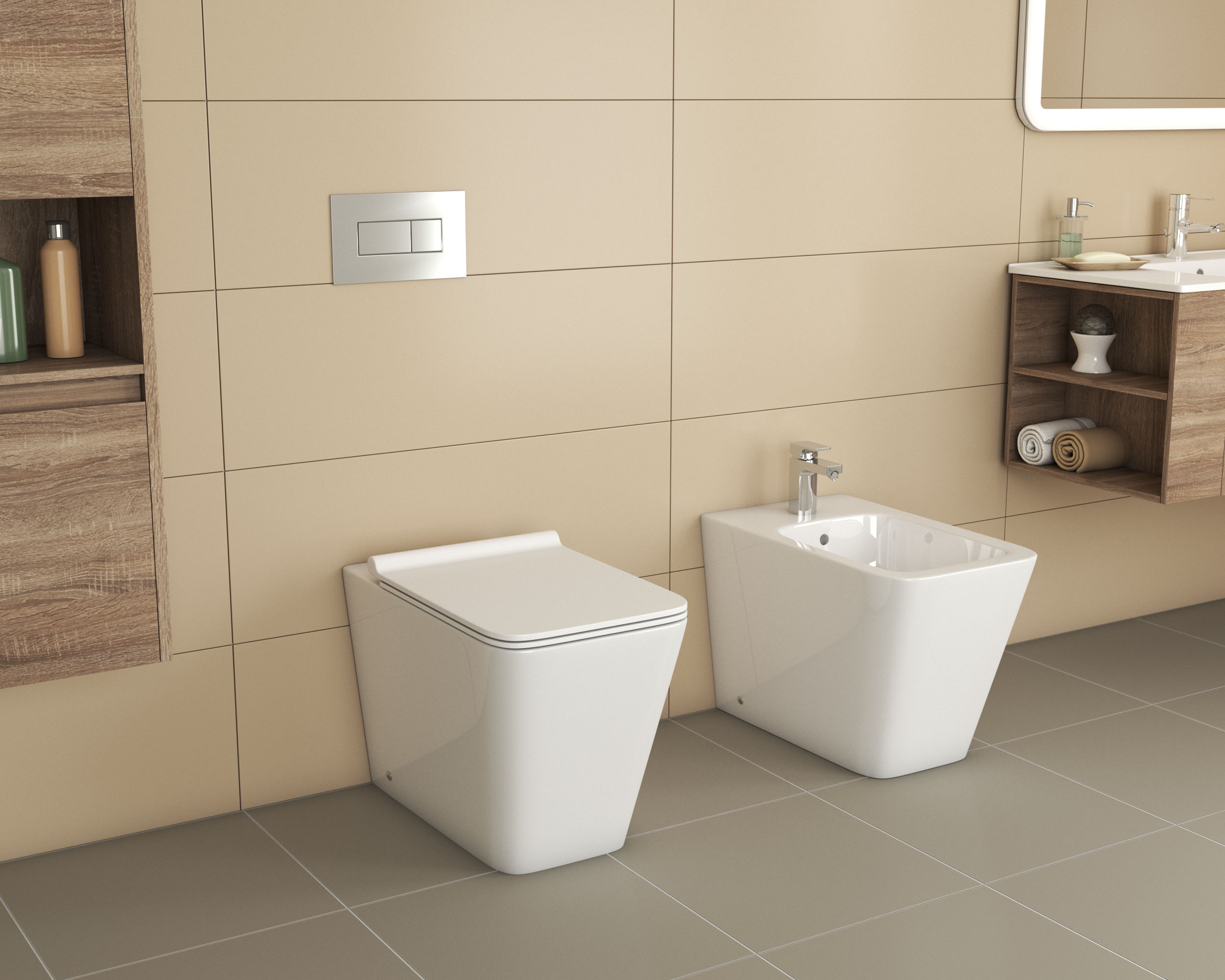 Унитаз приставной Grossman GR-PR4414S белый, с сиденьем микролифт