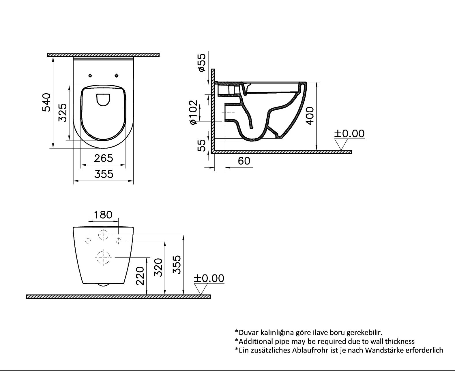 Унитаз подвесной безободковый Vitra Mia Round SmoothFlush 7510B003-0075 без сиденья