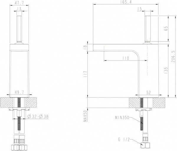 Смеситель для раковины Bravat Spring F179113C-A хром