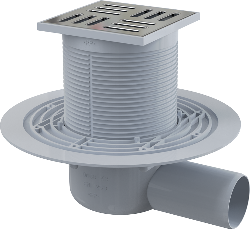 Душевой трап Alcaplast APV101 Хром матовый/Серый