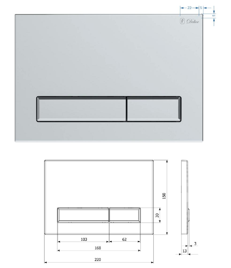 Комплект Delice Aura 4 в 1: инсталляция, крепления, клавиша смыва Aura, шумоизоляция