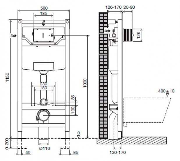 Инсталляция для подвесных унитазов Jacob Delafon E5504-NF