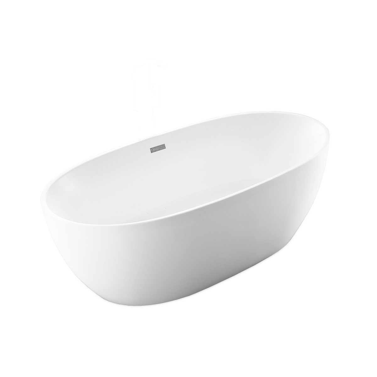Ванна акриловая Vincea VBT-405-1600, 1600*780*580, цвет белый, слив-перелив в комплекте, хром