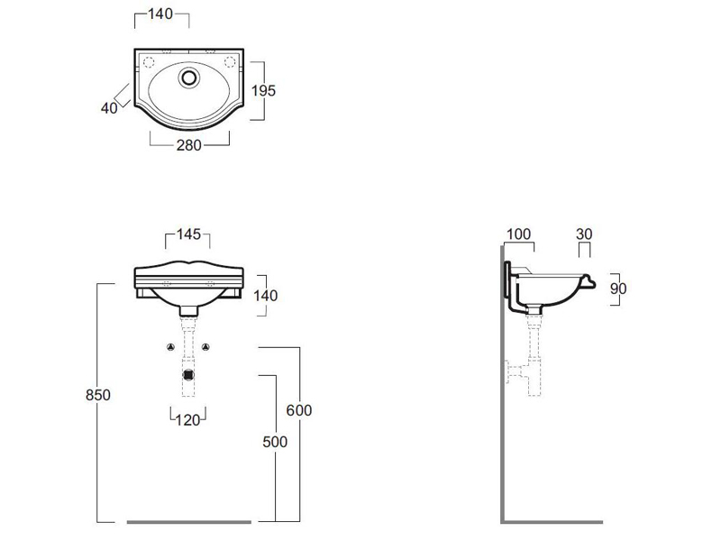 Раковина Simas Arcade AR 035 белая, отверстие справа