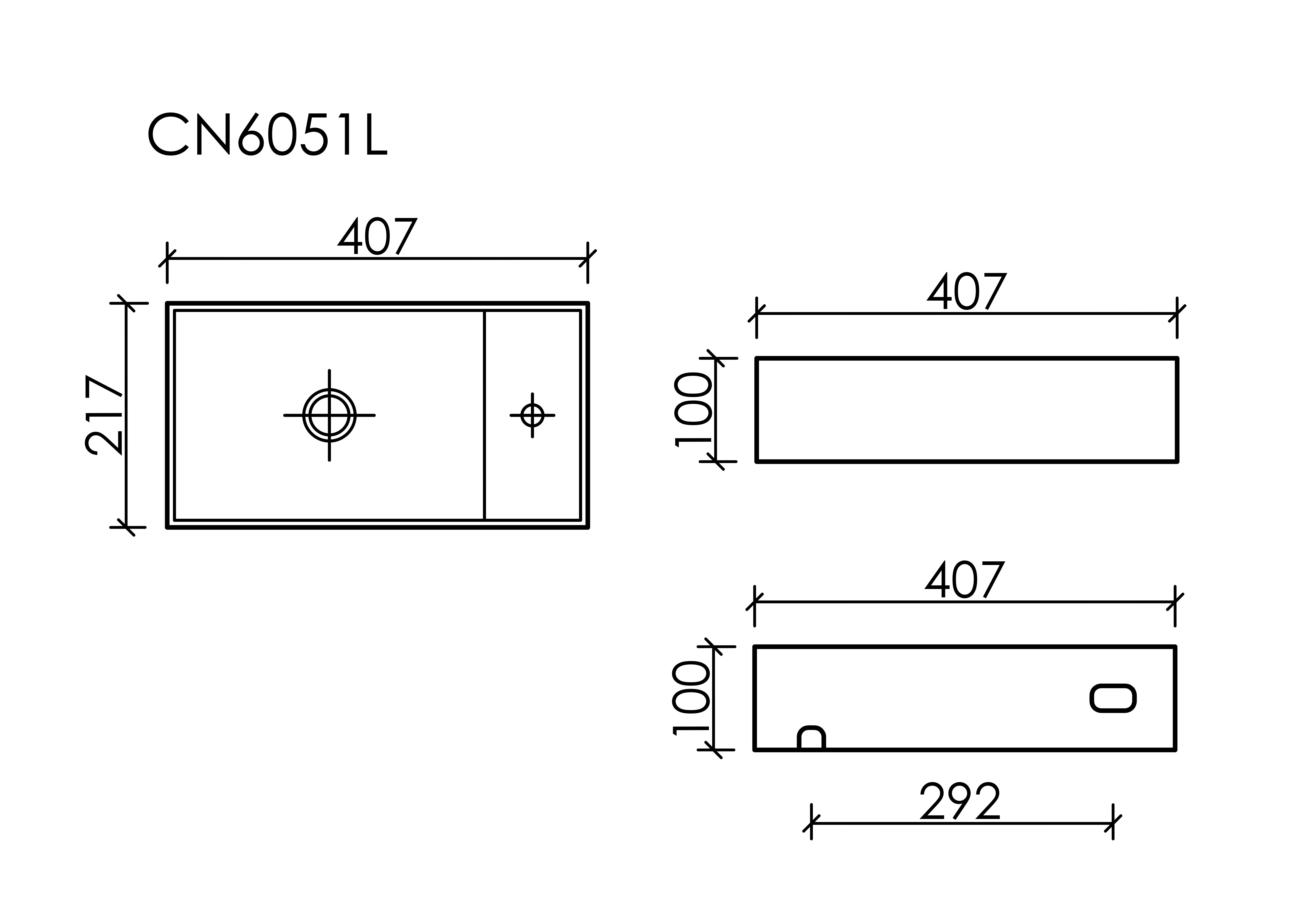 Раковина подвесная 40см Ceramica Nova Element CN6051LMB черный матовый