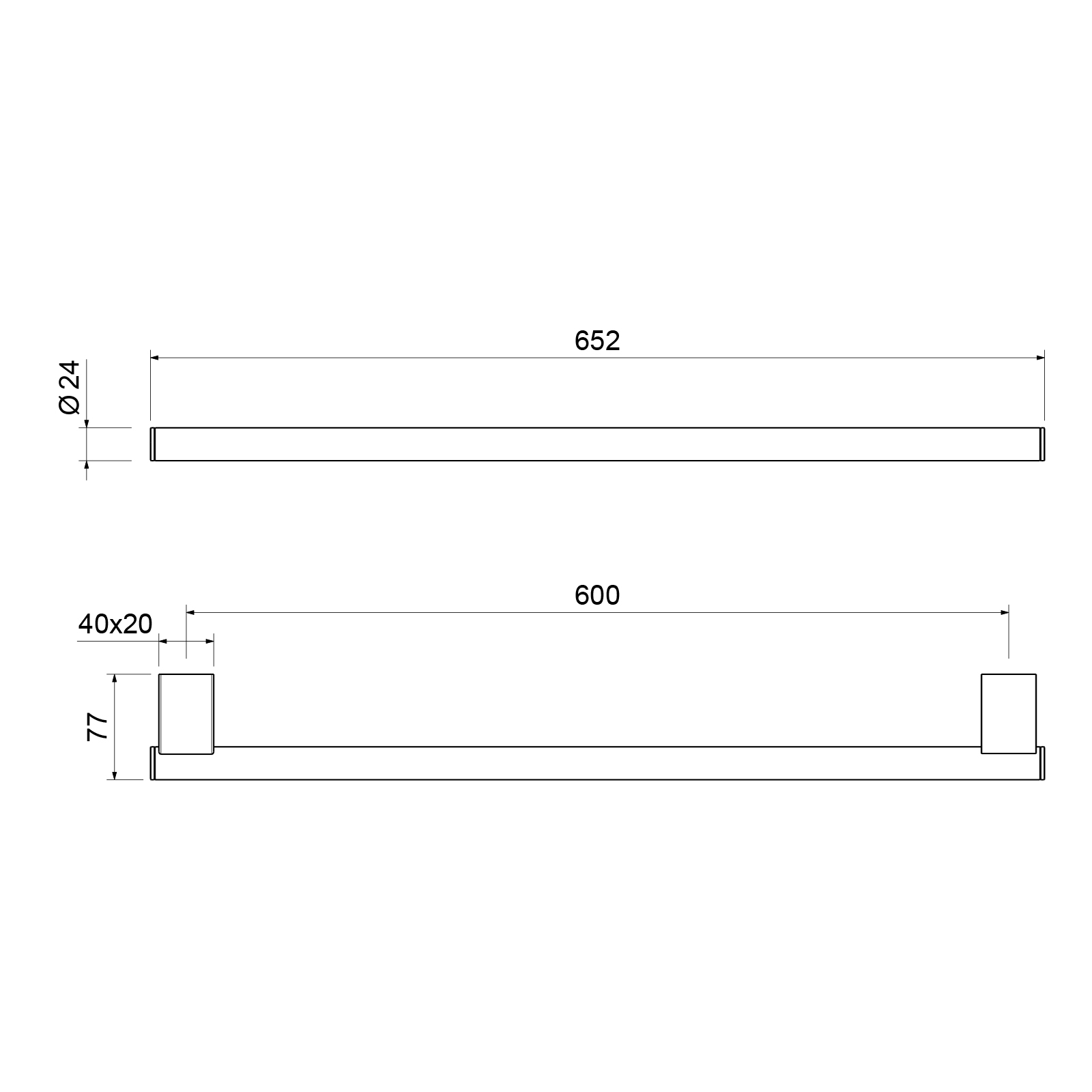 Полотенцедержатель 60см Timo Luiro 18553/18 черное золото